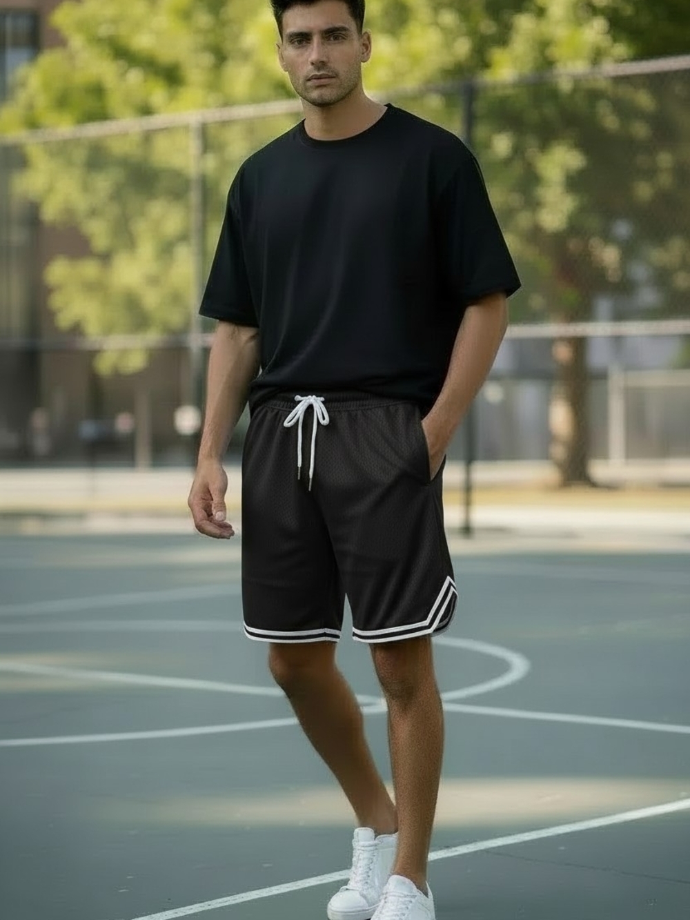 "Gym To Streets" shorts - BLACK